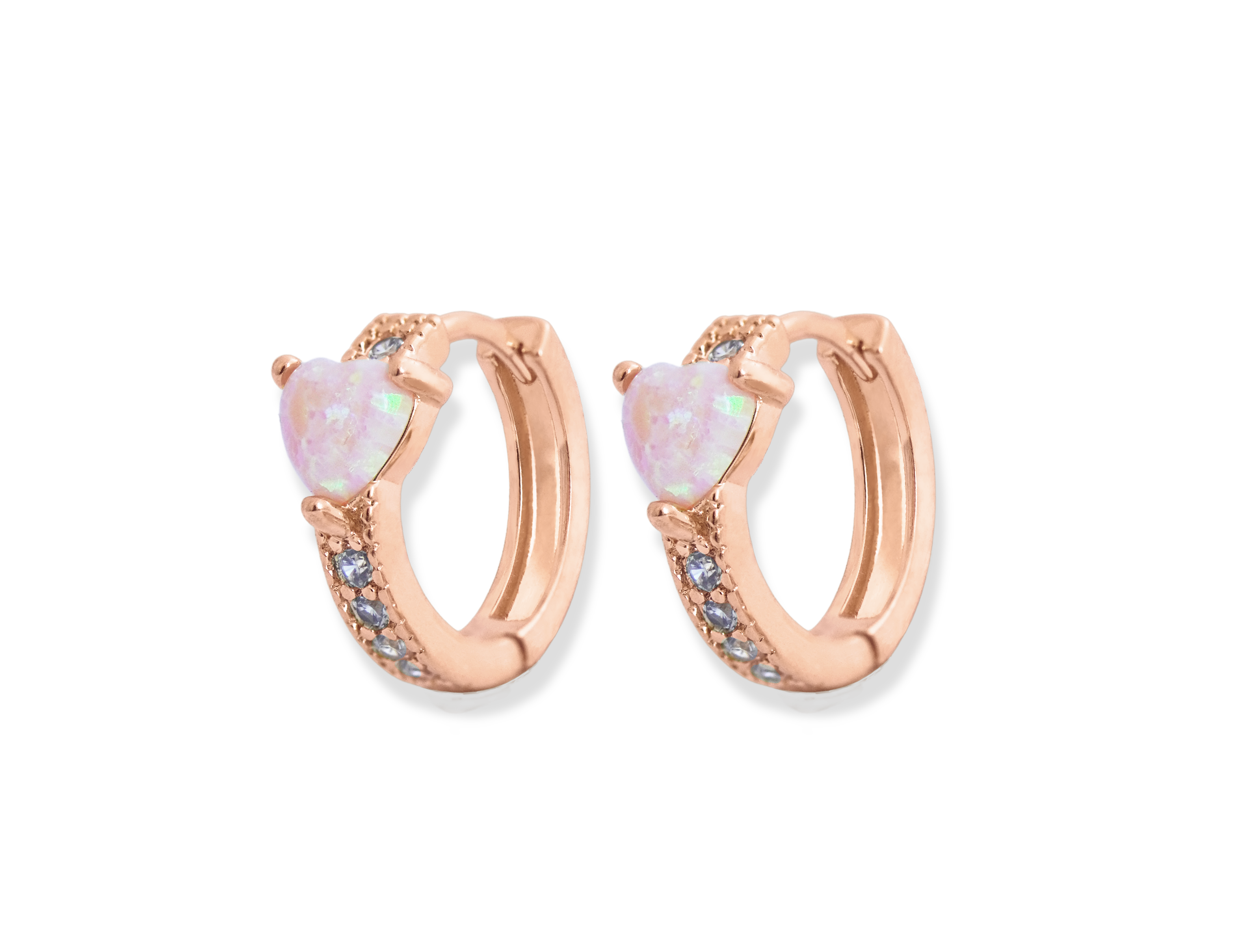 Moonstone Heart Hoop Earrings - Junk Jewels