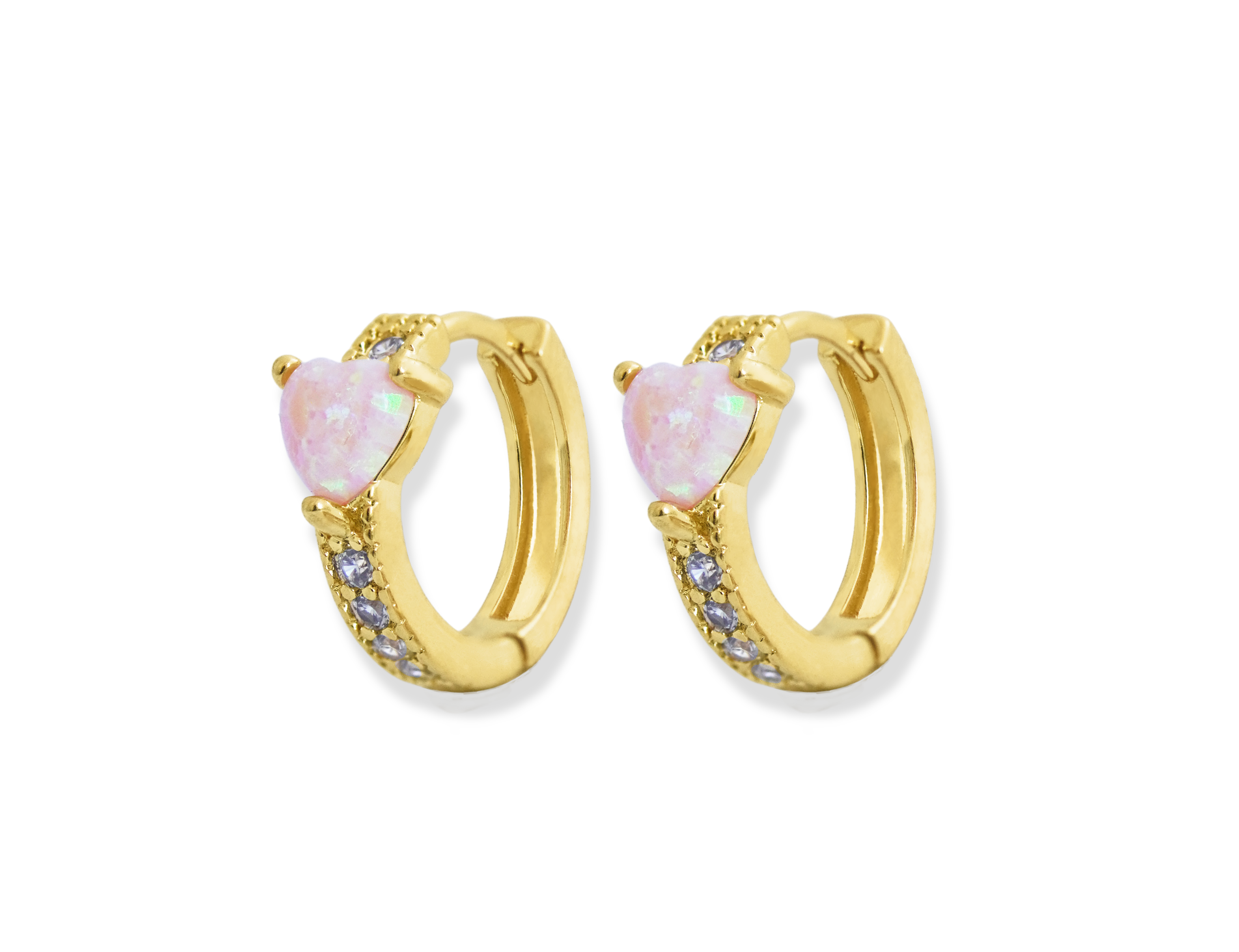 Moonstone Heart Hoop Earrings - Junk Jewels