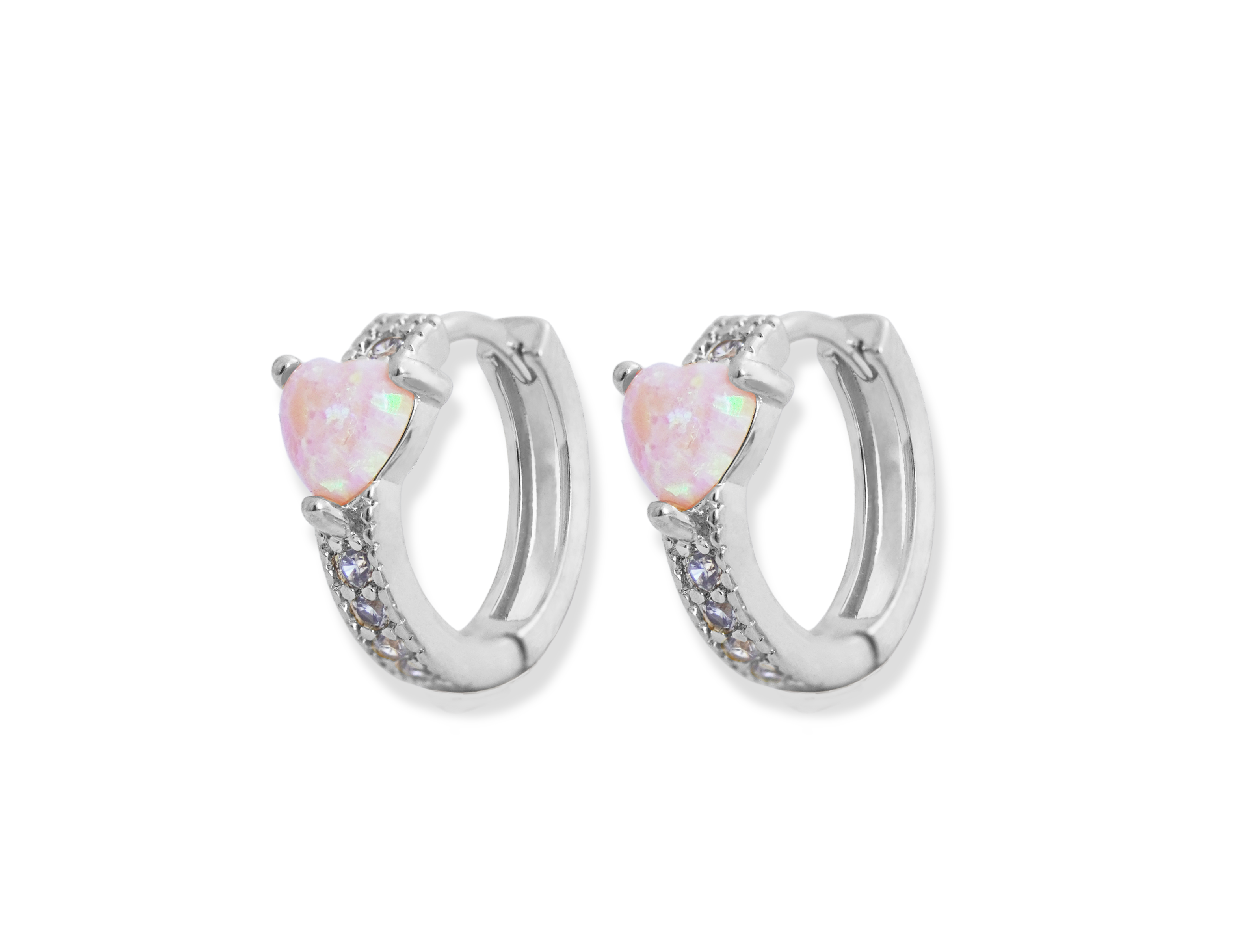 Moonstone Heart Hoop Earrings - Junk Jewels