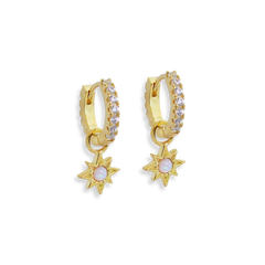 Opal Starburst Jewelled Hoop Earrings - Junk Jewels