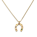 Kaleidoscope Lucky Charm Horsehoe Necklace - Junk Jewels