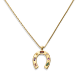 Kaleidoscope Lucky Charm Horsehoe Necklace - Junk Jewels