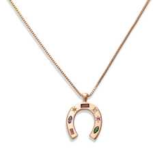 Kaleidoscope Lucky Charm Horsehoe Necklace - Junk Jewels