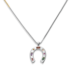 Kaleidoscope Lucky Charm Horsehoe Necklace - Junk Jewels