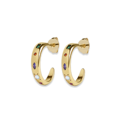 Kaleidoscope Gemstone Hoop Earrings - Junk Jewels