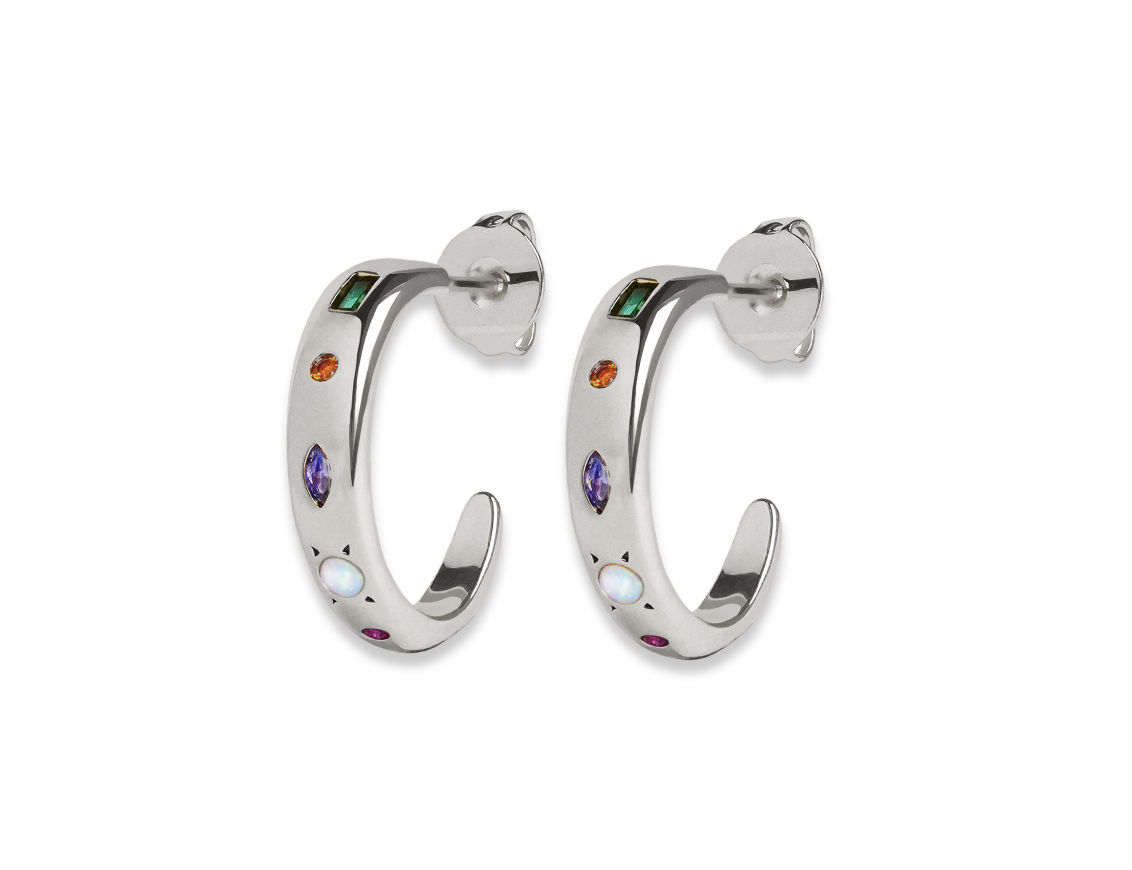 Kaleidoscope Gemstone Hoop Earrings