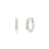 Triple Opal Huggie Hoop Earrings - Junk Jewels
