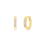 Triple Opal Huggie Hoop Earrings - Junk Jewels