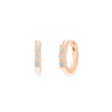 Triple Opal Huggie Hoop Earrings - Junk Jewels