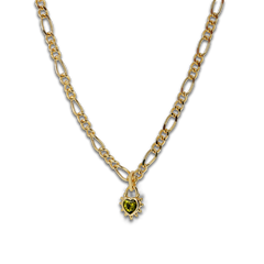 Peridot Heart Chunky Figaro Necklace