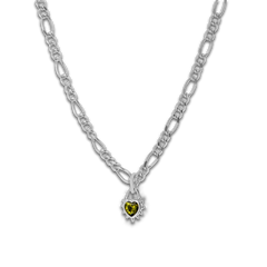 Peridot Heart Chunky Figaro Necklace