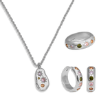 Silver Pastel Stone Set