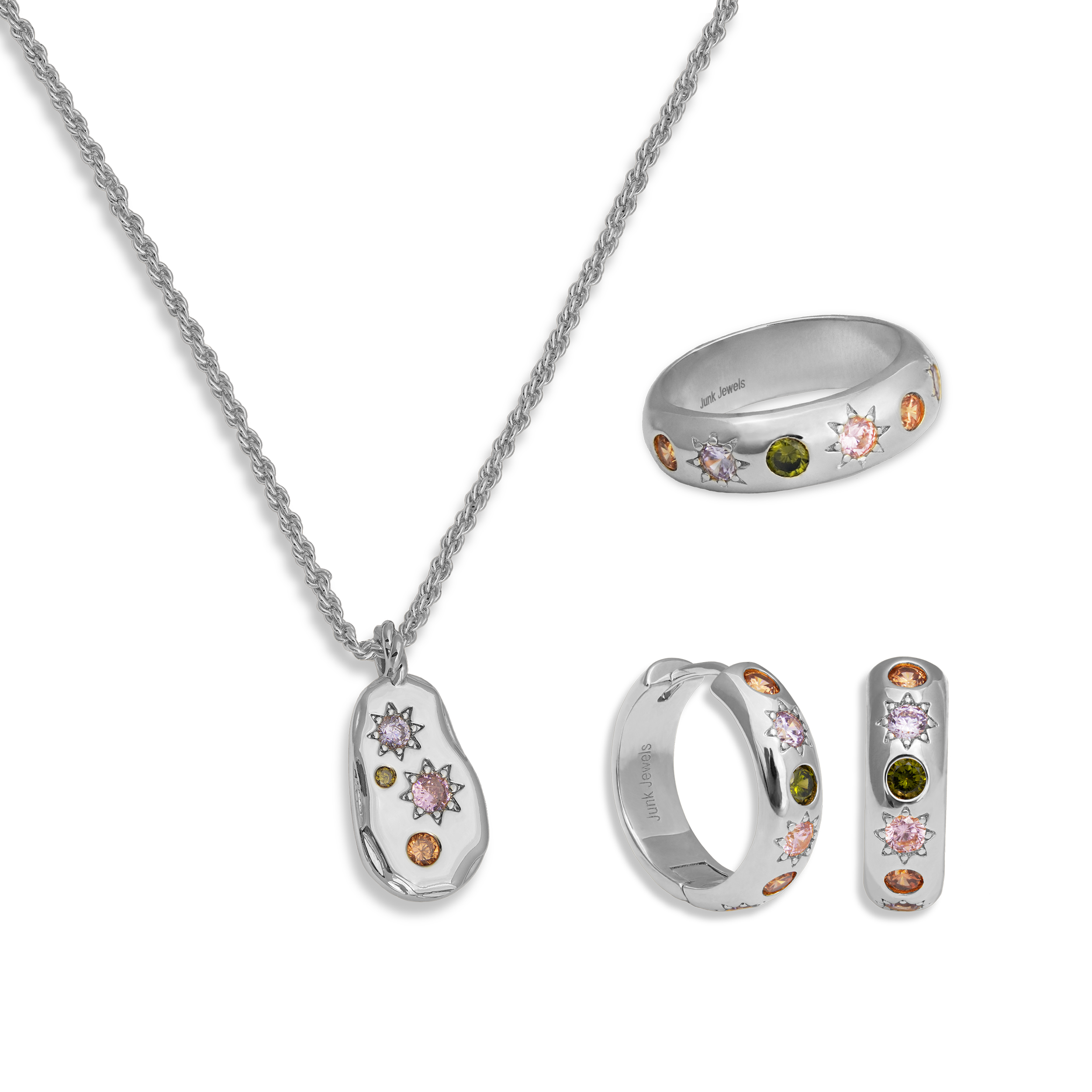 Silver Pastel Stone Set