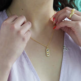 Kaleidoscope Gemstone Tag Pendant Necklace - Junk Jewels