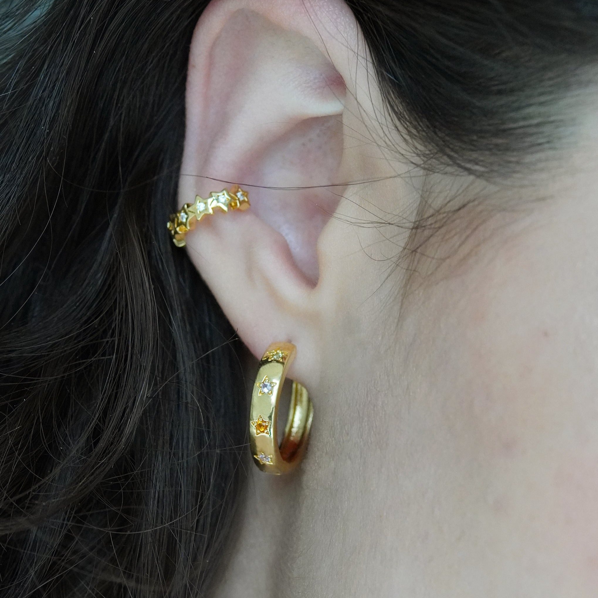 Disco Star Hoop Earrings - Junk Jewels