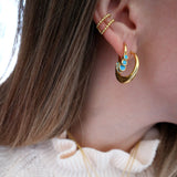 Turquoise Drop Hoop Earrings - Junk Jewels