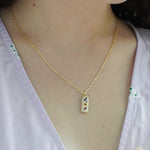 Kaleidoscope Gemstone Tag Pendant Necklace - Junk Jewels