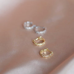 Champagne Crystal Jewelled Hoop Earrings - Junk Jewels