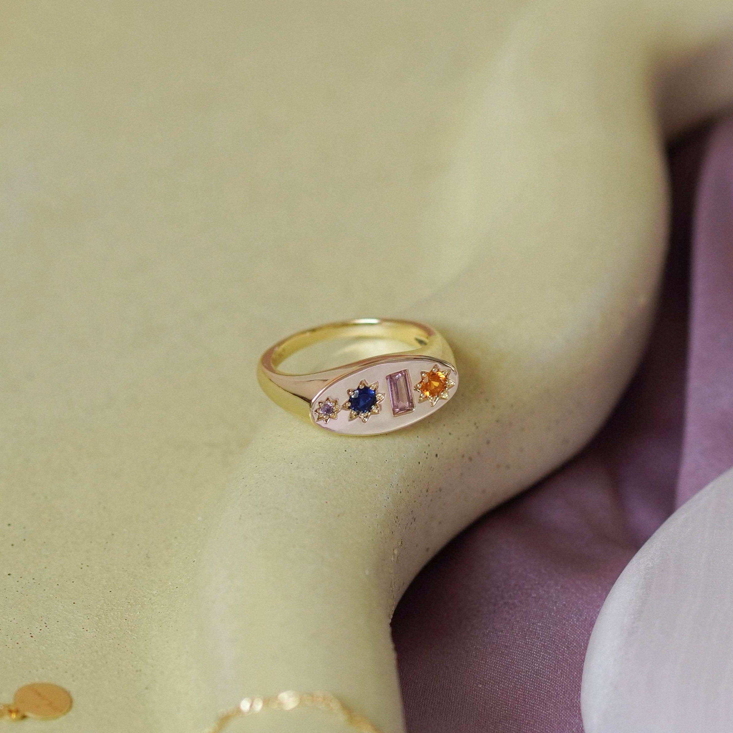 Midnight Gemstone Signet Ring - Junk Jewels