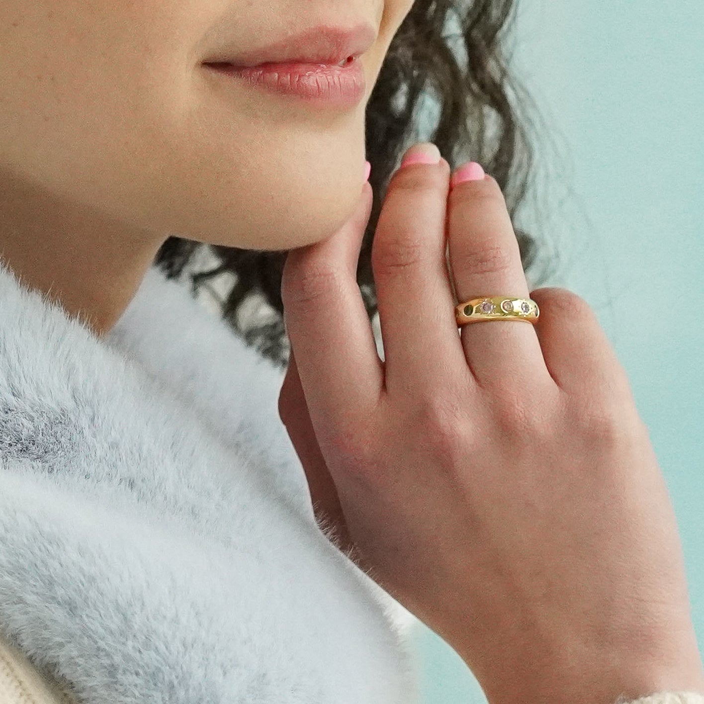 Pastel Stone Chunky Band Ring - Junk Jewels