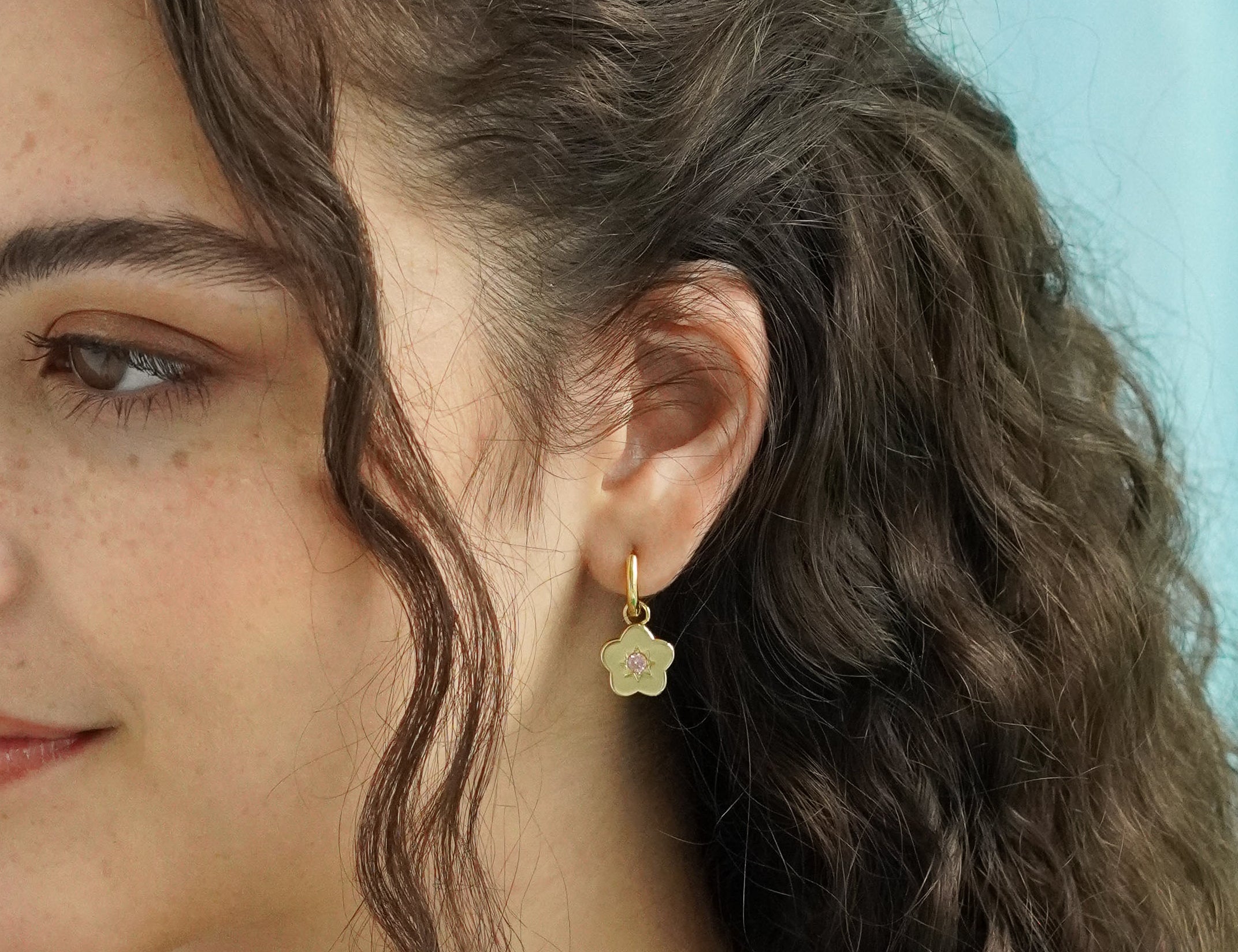 Flower Power Charm Hoop Earrings - Junk Jewels