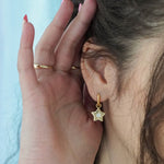 Shooting Star Charm Hoop Earrings - Junk Jewels