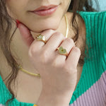 Peridot Heart Signet Ring - Junk Jewels