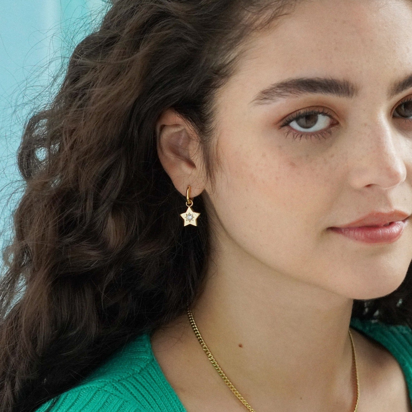 Shooting Star Charm Hoop Earrings - Junk Jewels