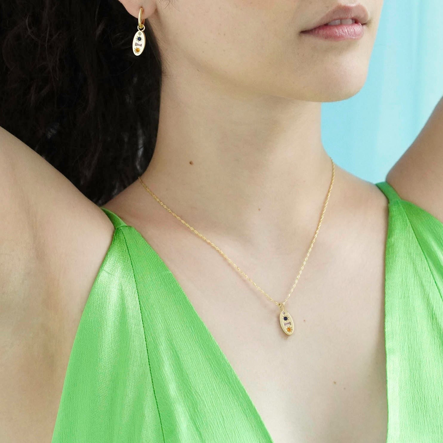 Midnight Gemstone Charm Necklace - Junk Jewels