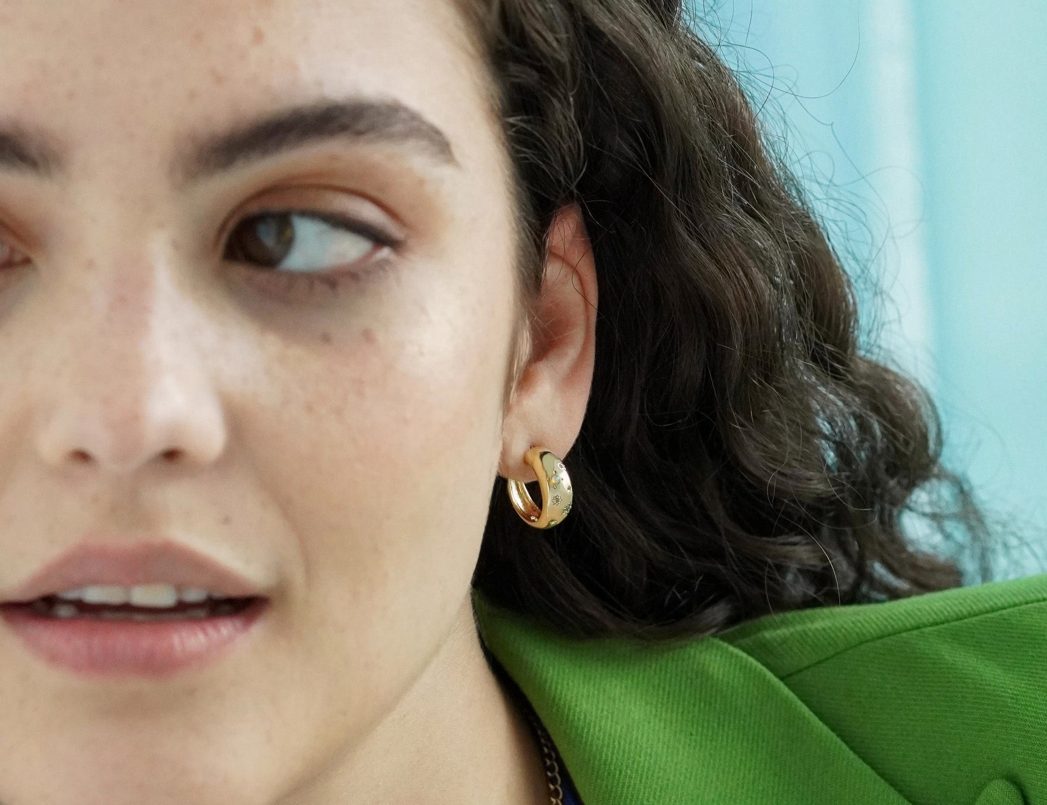 Glitter Chunky Hoop Earrings - Junk Jewels