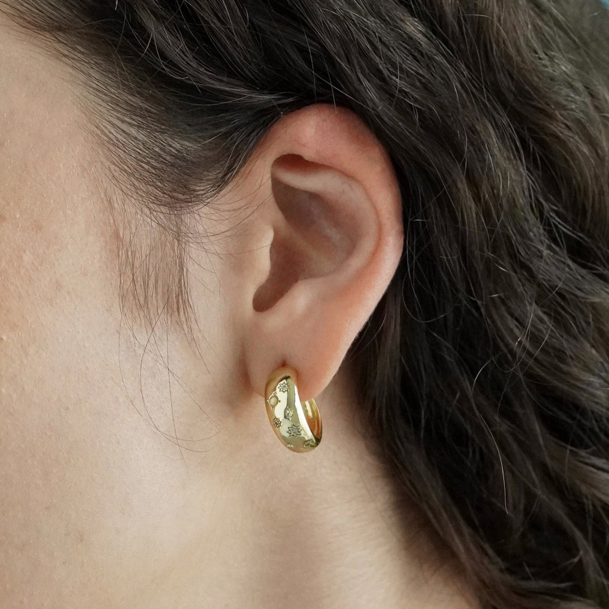 Glitter Chunky Hoop Earrings - Junk Jewels