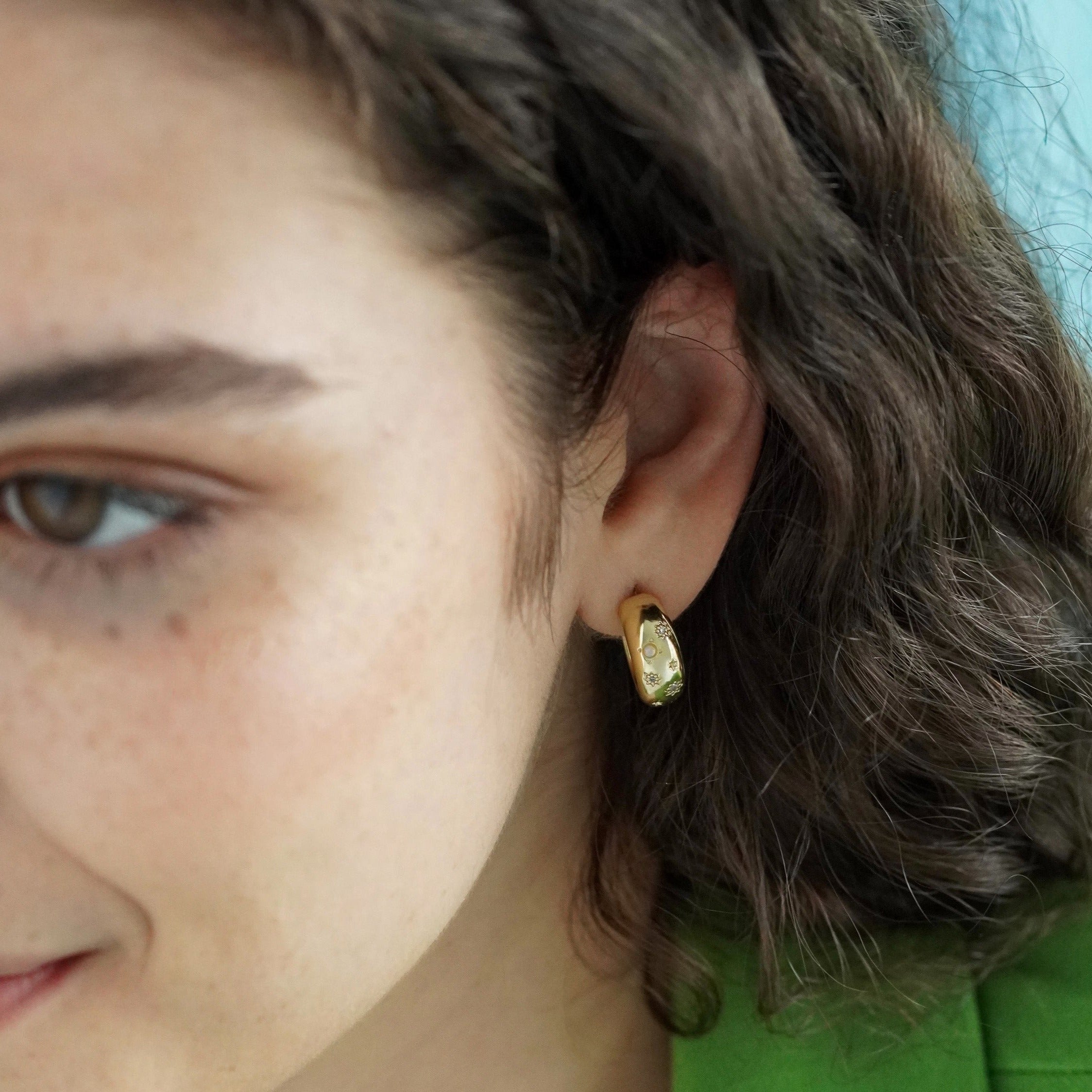 Glitter Chunky Hoop Earrings - Junk Jewels