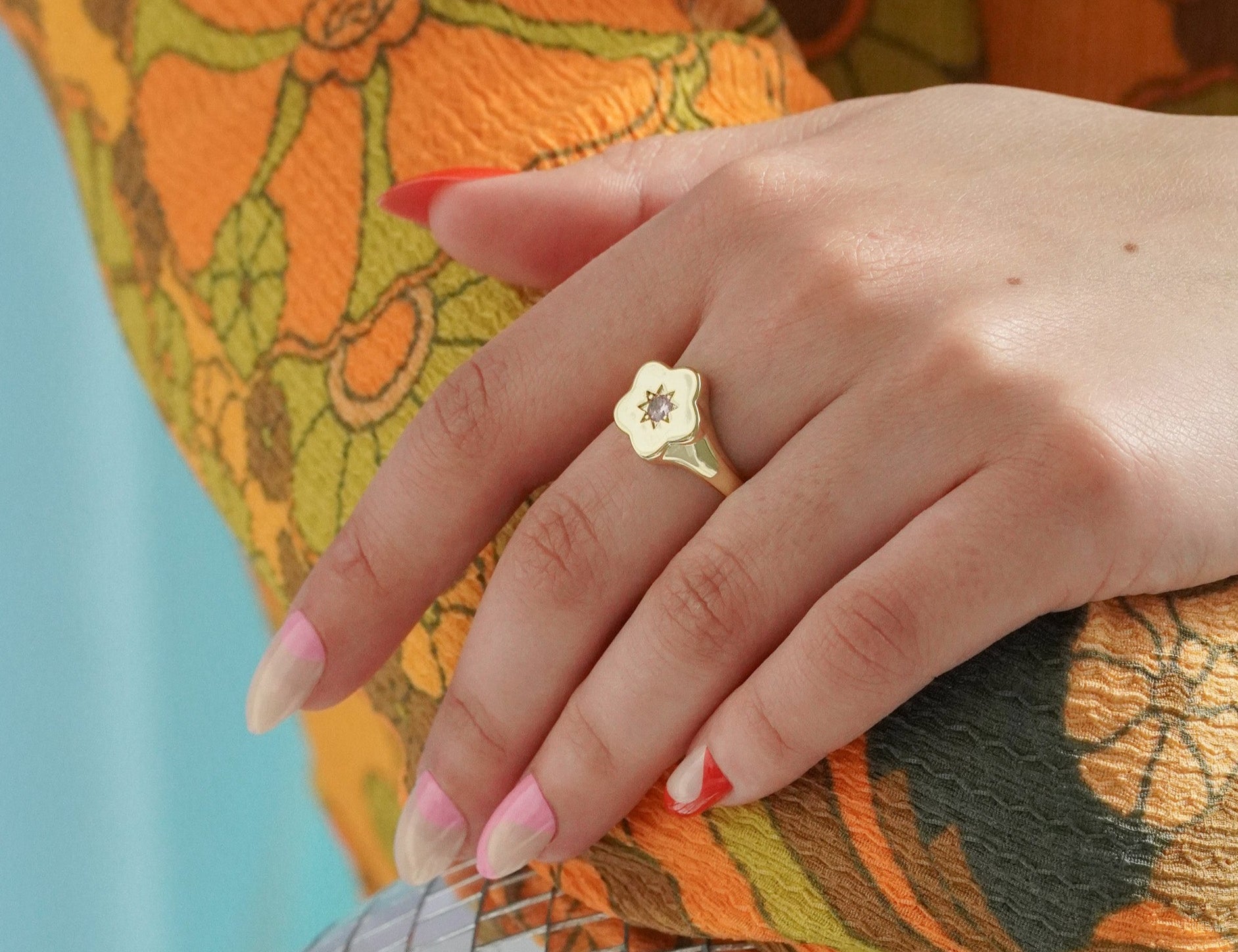 Flower Power Signet Ring - Junk Jewels