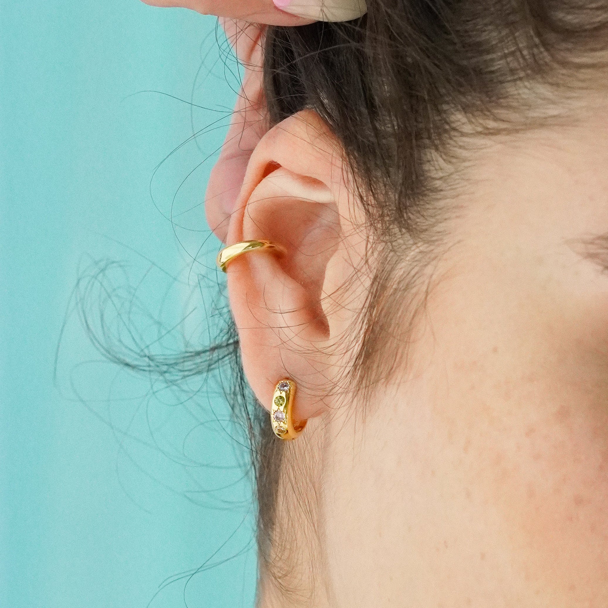 Pastel Stone Petite Hoop Earrings - Junk Jewels