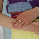 Peridot Heart Signet Ring - Junk Jewels