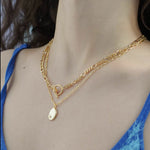 Minimalist Pebble Double Chain Necklace - Junk Jewels
