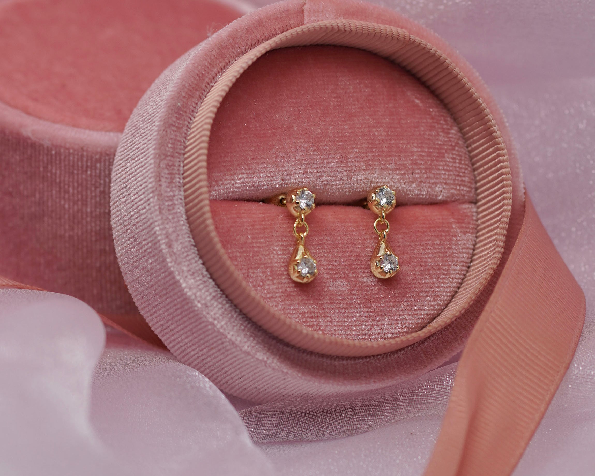Bridesmaid Proposal | Droplet Jewelled Sterling Silver Earrings - Junk Jewels