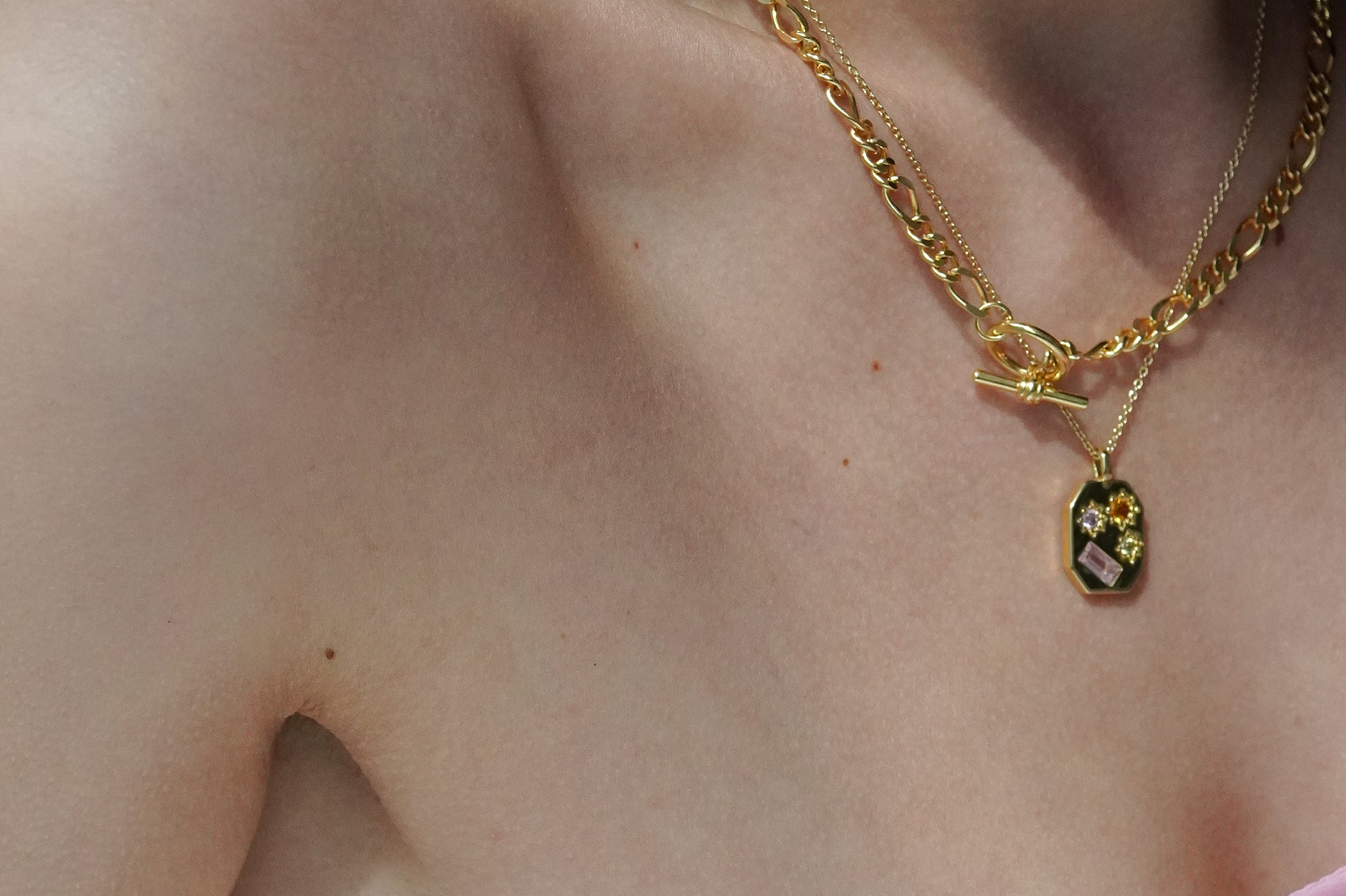 T-Bar Figaro Chain Necklace - Junk Jewels