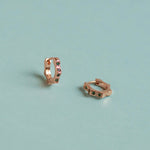 Green Gemstone Huggie Hoop Earrings - Junk Jewels