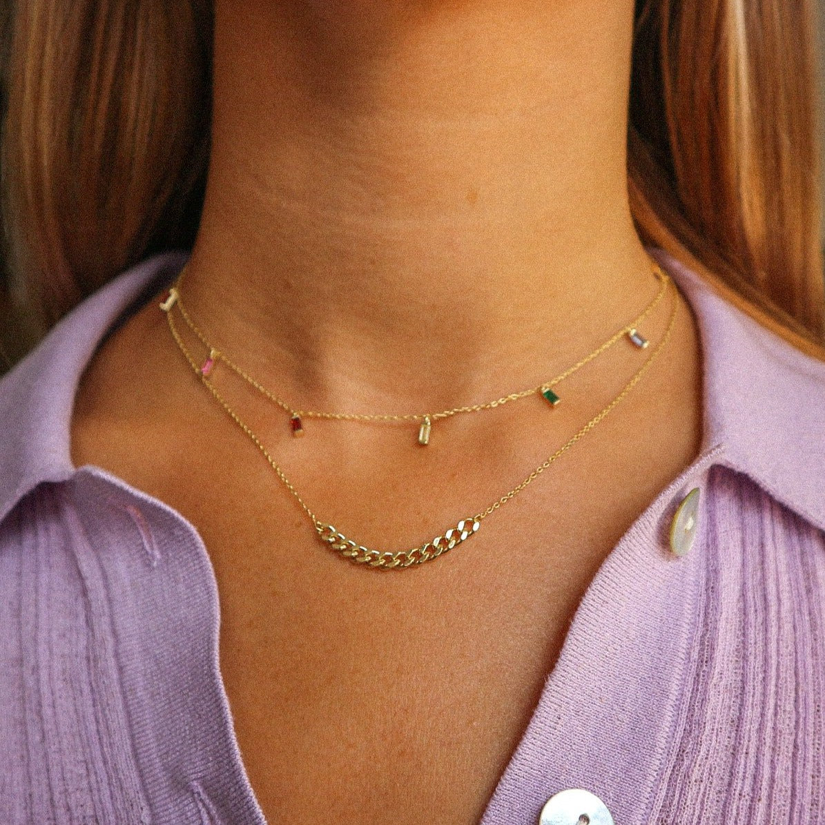 Rainbow Jewelled Necklace - Junk Jewels