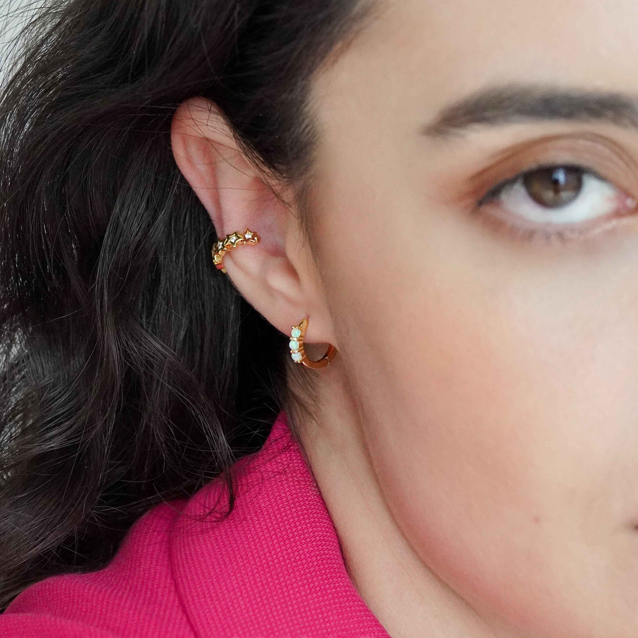 Small opal deals hoop earring