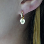 Peridot Heart Charm Earrings - Junk Jewels