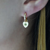 Peridot Heart Charm Earrings - Junk Jewels