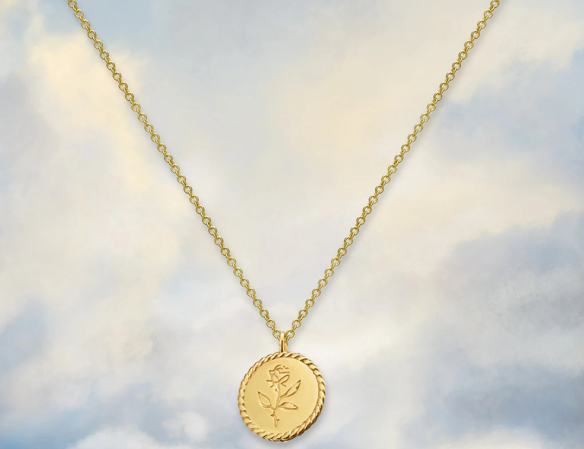 Rose Coin Necklace - Junk Jewels