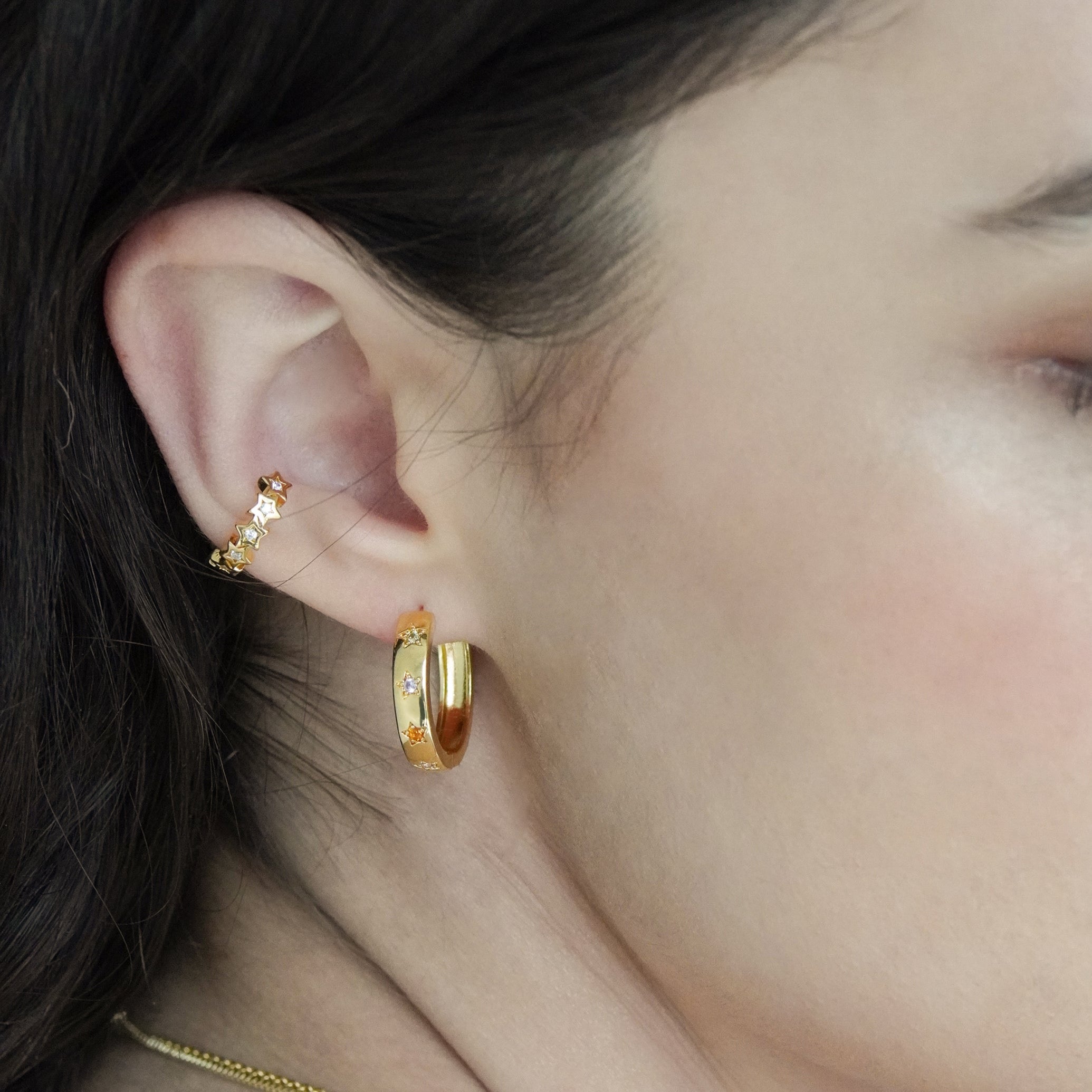 Disco Star Hoop Earrings - Junk Jewels