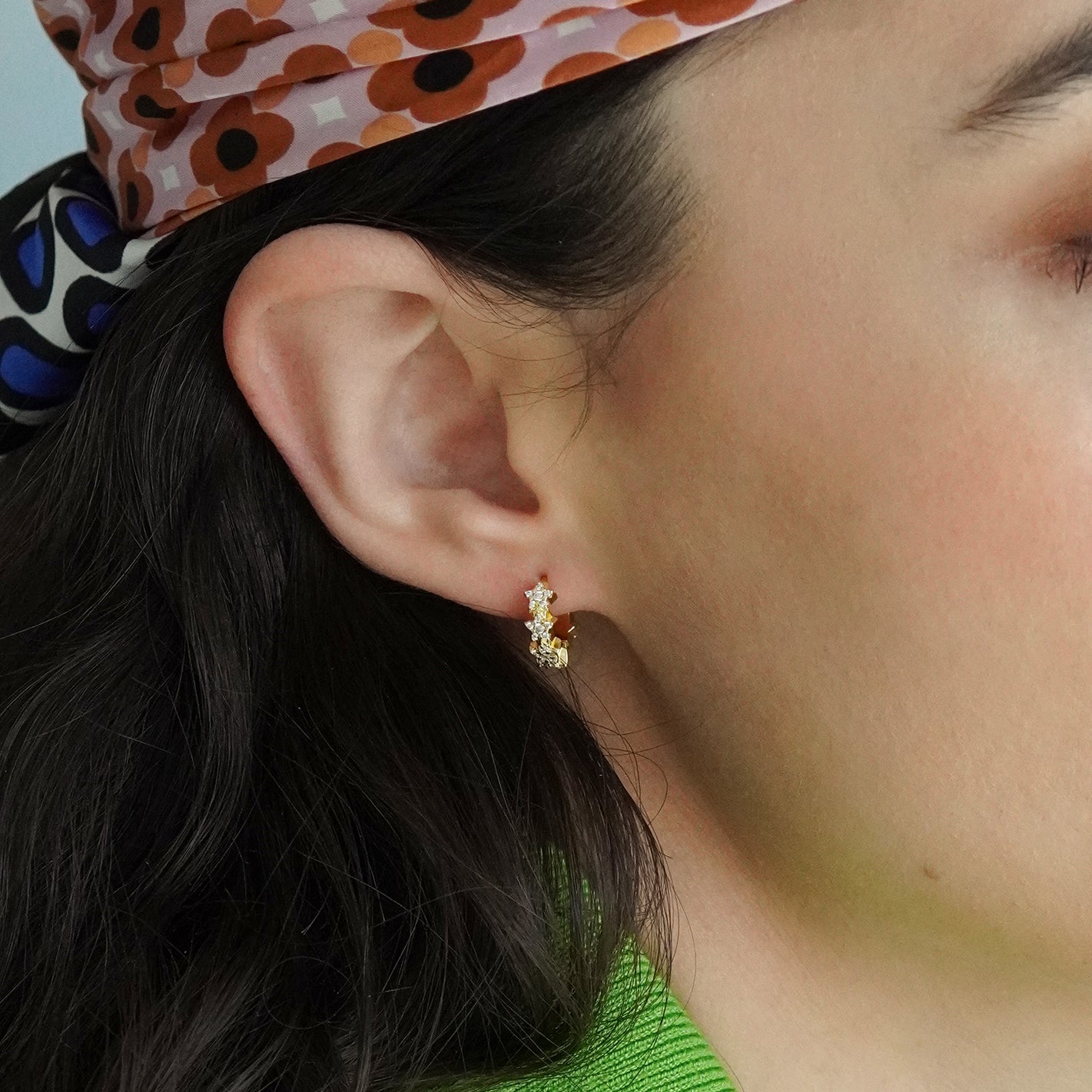 Starry Huggie Hoop Earrings - Junk Jewels