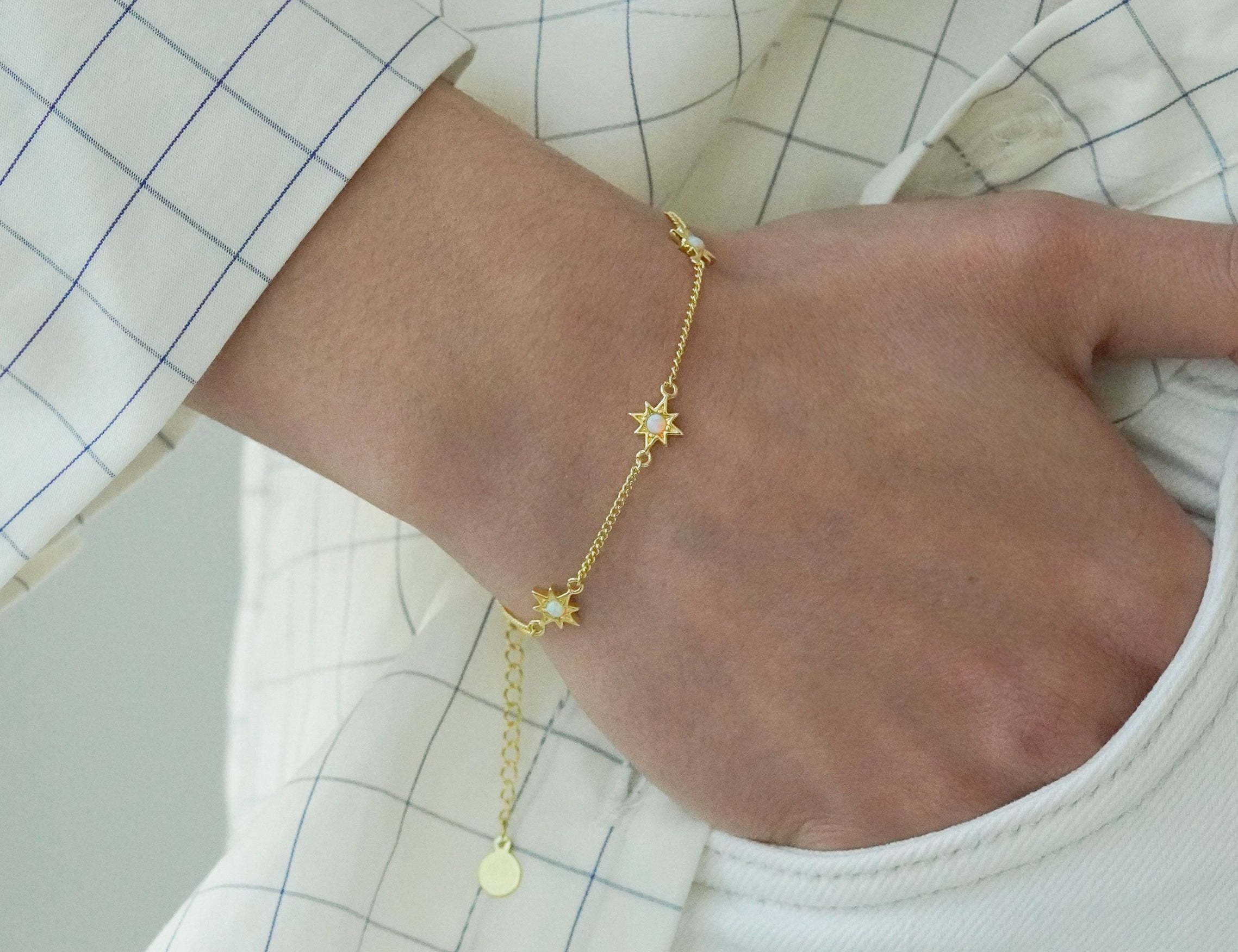 Opal Starburst Charm Bracelet - Junk Jewels