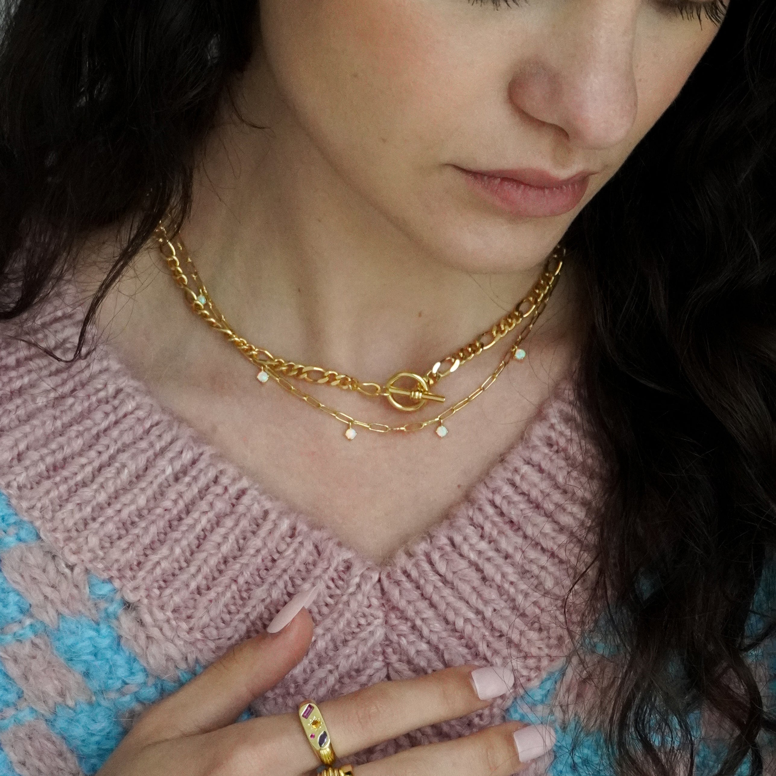 T-Bar Figaro Chain Necklace - Junk Jewels