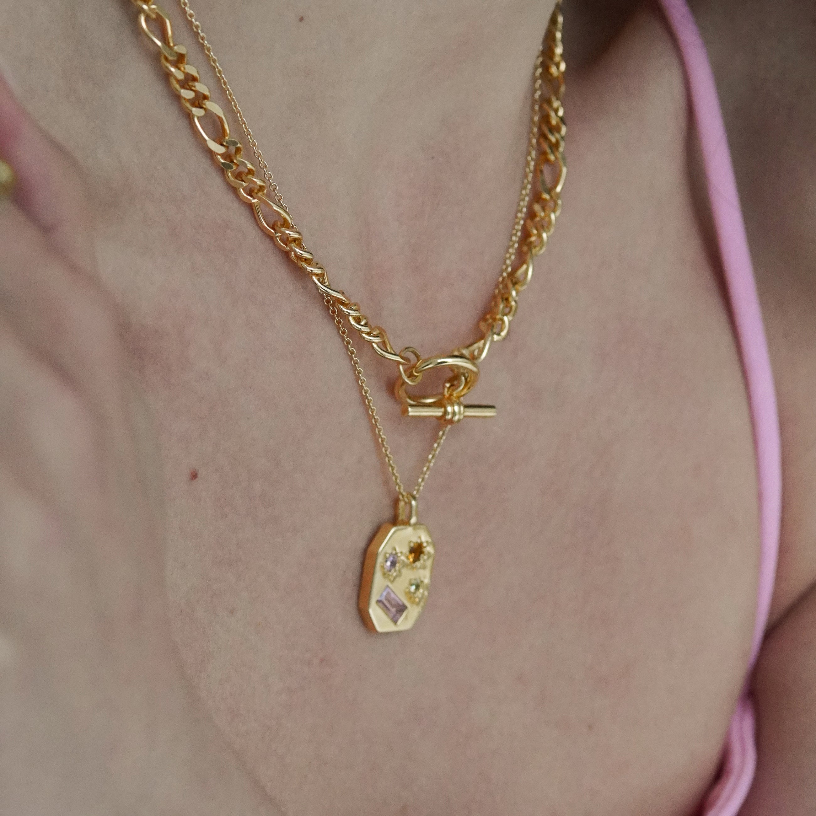 T-Bar Figaro Chain Necklace - Junk Jewels