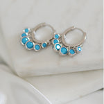 Turquoise Drop Hoop Earrings - Junk Jewels